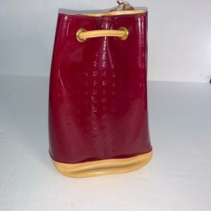 Arcadia Red Patent Leather Backpack Bag